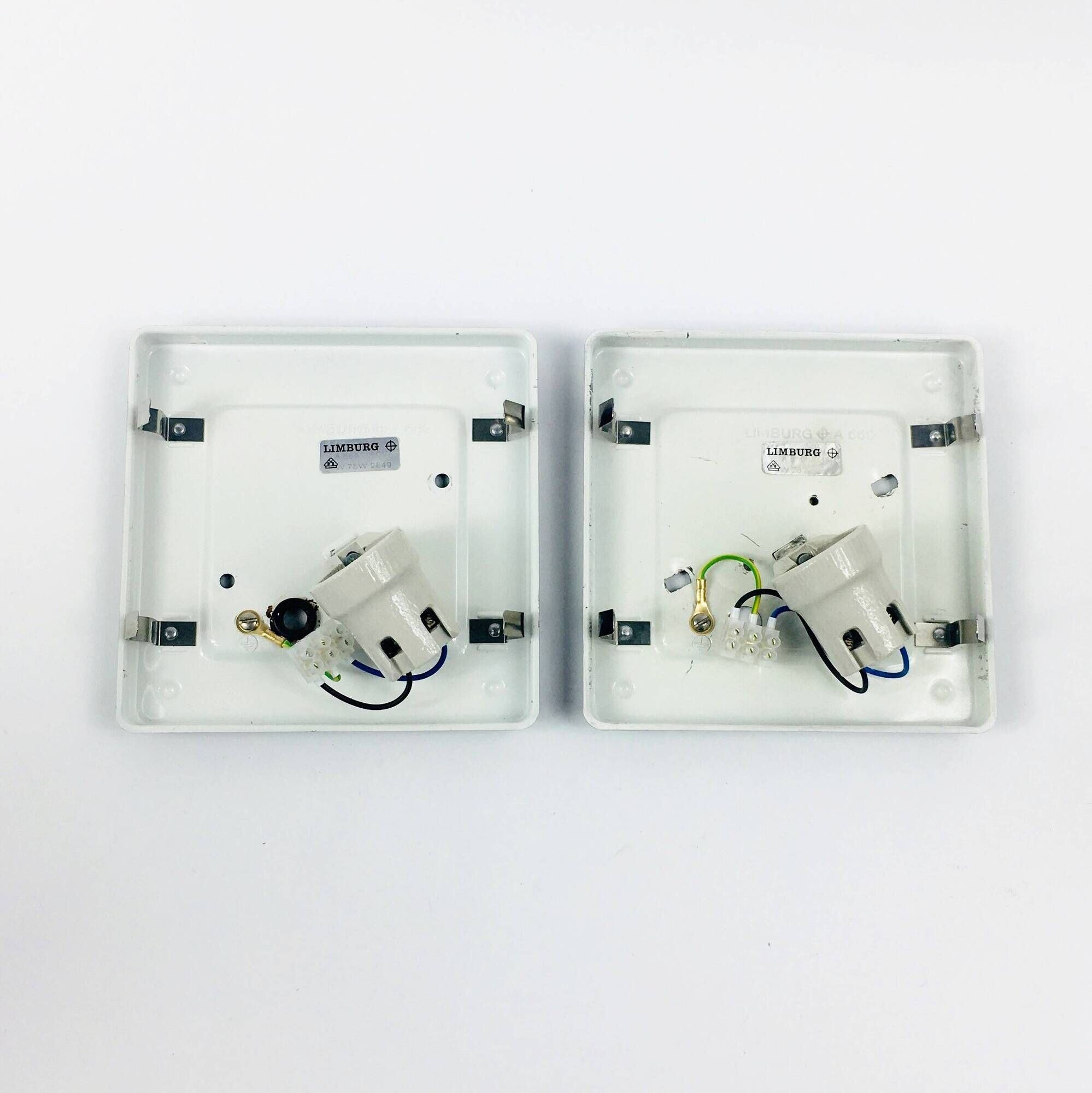 Pair of Mid-Century Glass Wall Lights/Sconces or Ceiling Lights from Limburg, Germany, 1960s