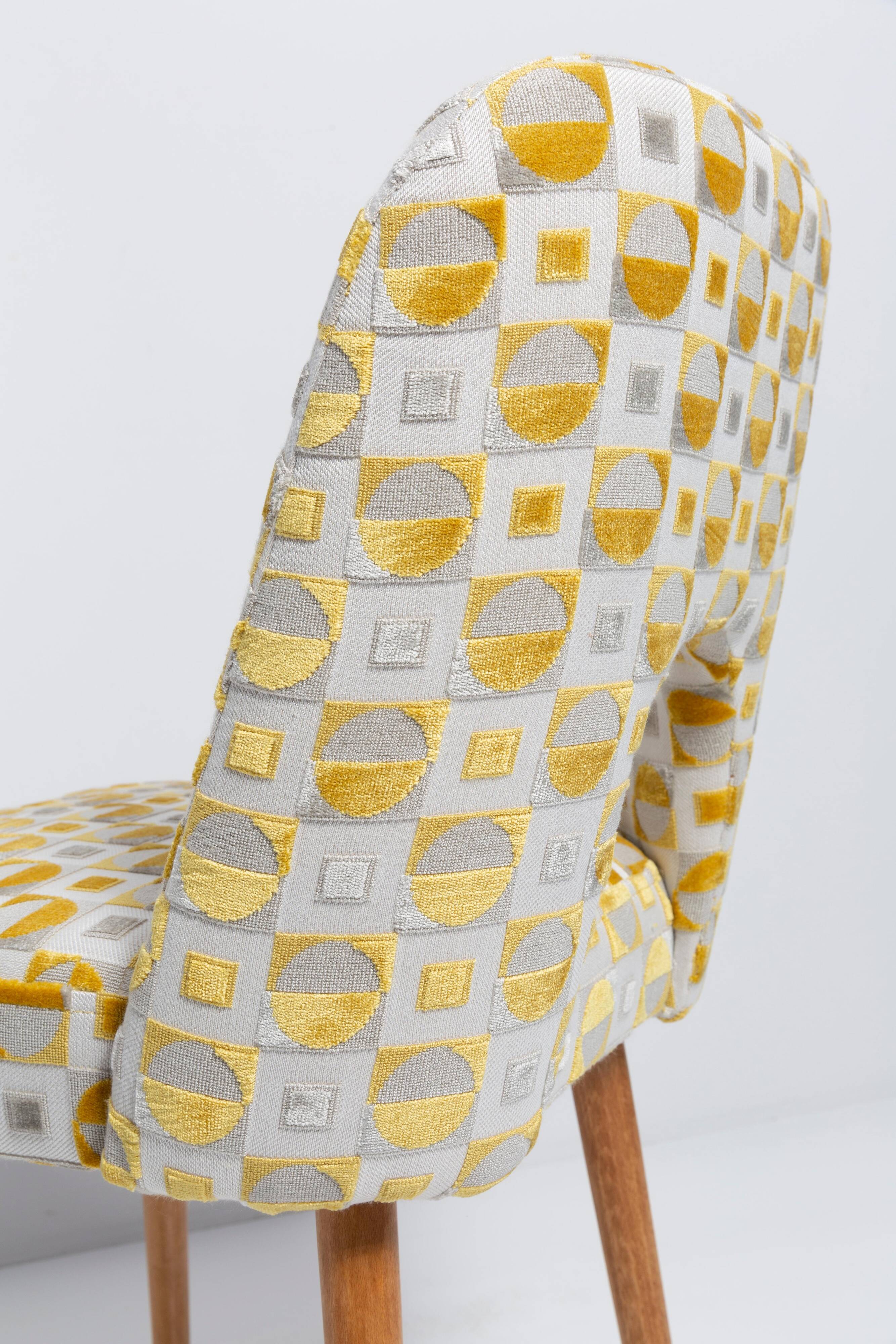 Mustard yellow Shell chair from the mid-century, 1960s