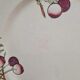 Set of 6 flat plates Boch La Louvière Belgium model 2460 with polychrome cherry decoration.