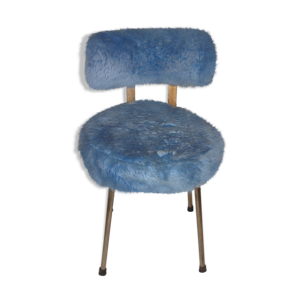 chaise pelfran en moumoute - bleu