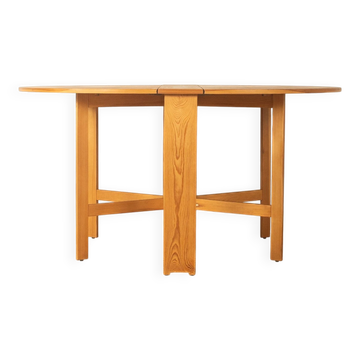Table pliante pratique des années 1980 en pin brun clair.