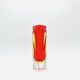Vase Flavio Poli pour Seguso - Sommerso - Murano rouge et jaune