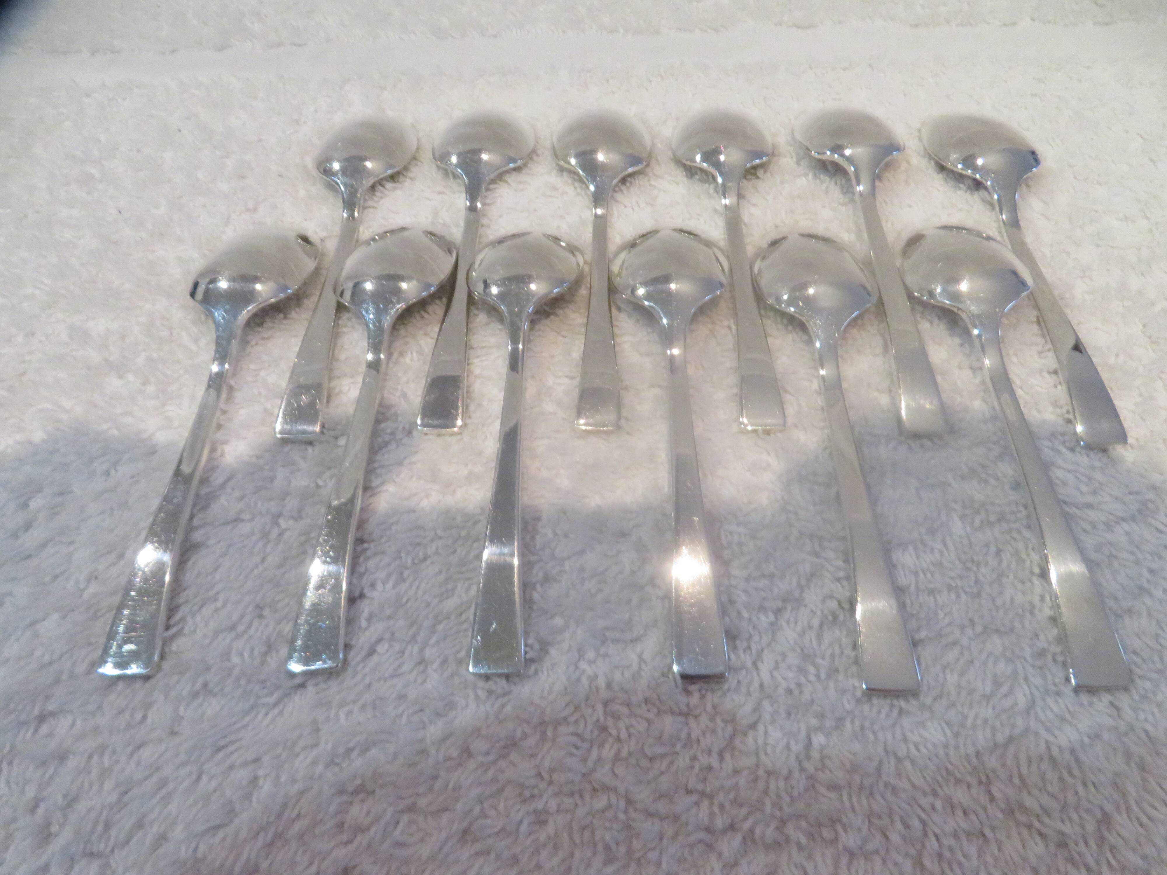 12 Christofle Concorde silver-plated mocha spoons, 10.1 cm