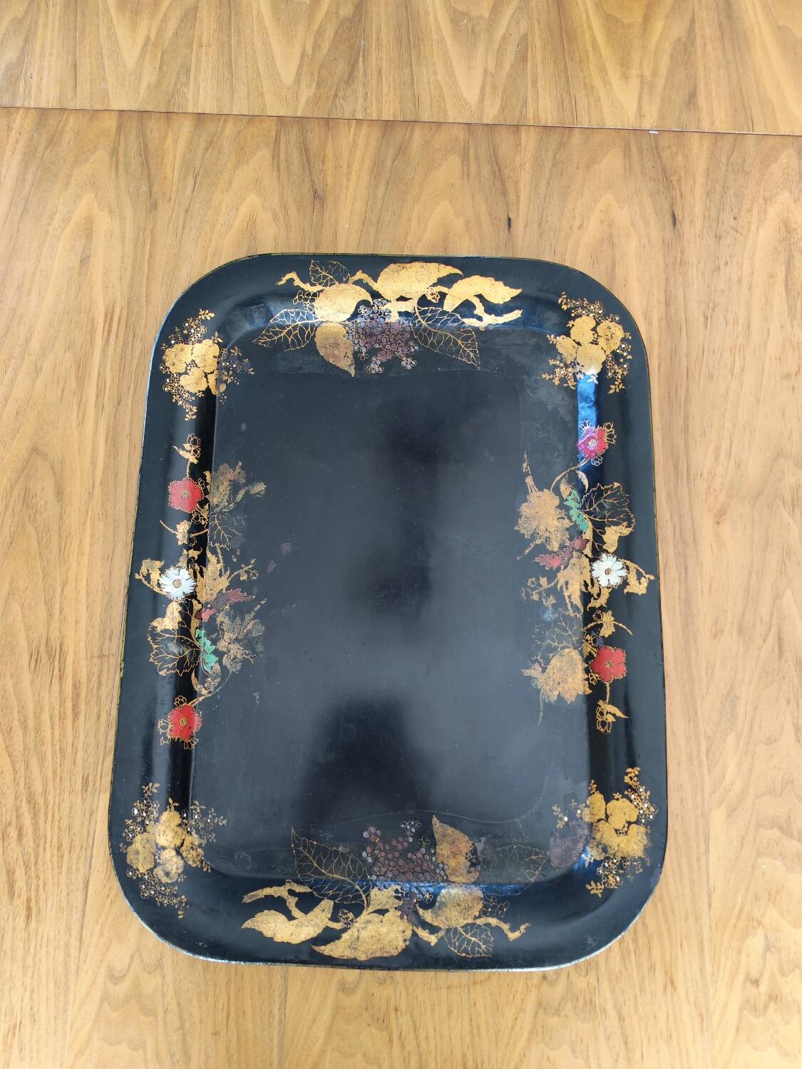 Large painted metal Napoleon III tray.