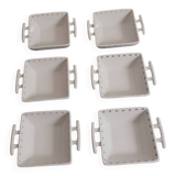 6 square porcelain ramekins
