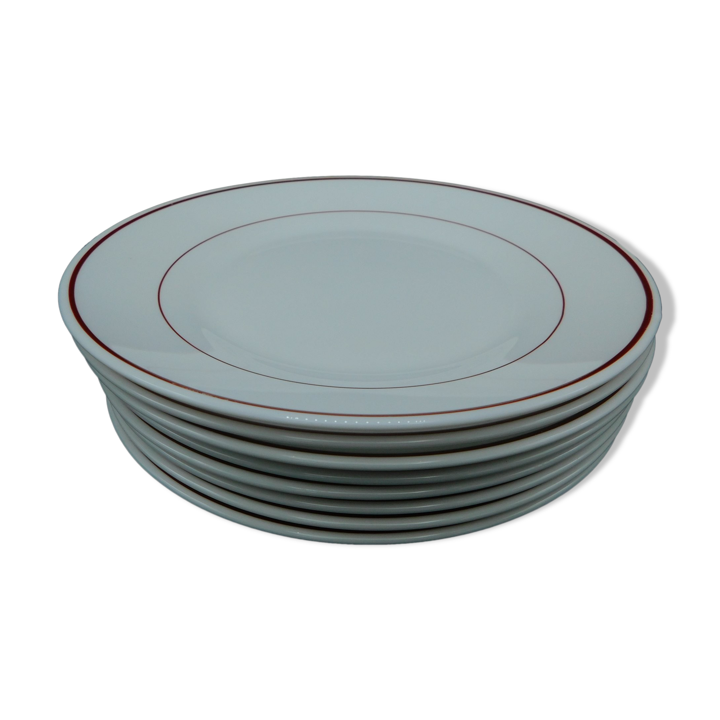 Set of 8 plates Arcopal restaurant - Blanc - Bordeaux