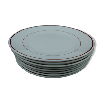 Set of 8 plates Arcopal restaurant - Blanc - Bordeaux