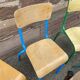 6 mismatched school chairs multicolor industrial vintage school community Mullca