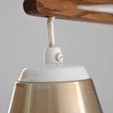 Wooden wall light with adjustable arm