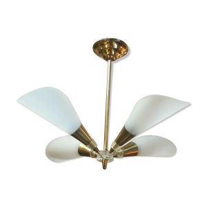 Lustre en laiton et plexiglas