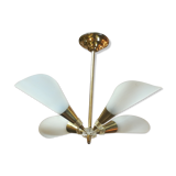 Brass and plexiglass chandelier