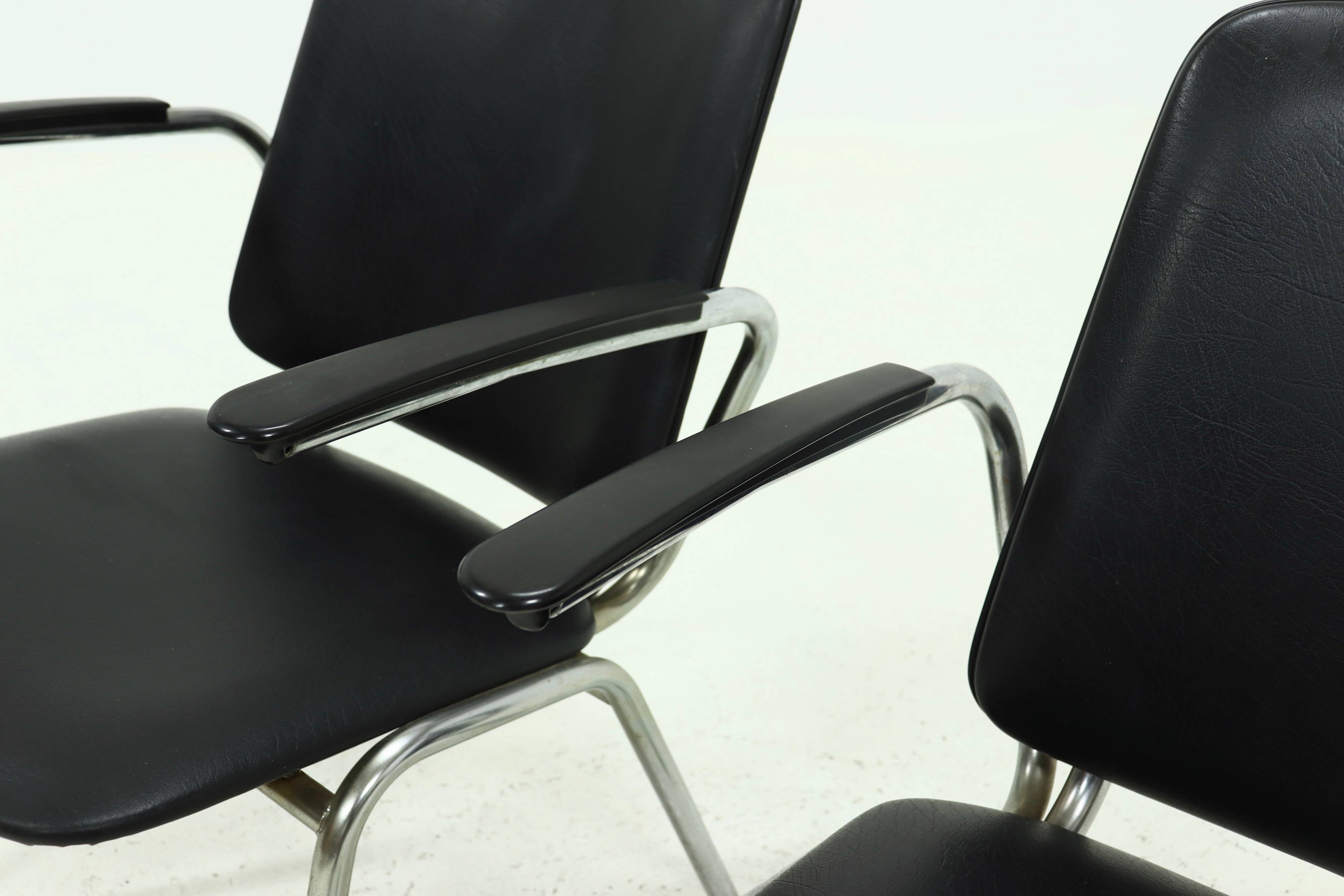 Set of 2 Tubular Armchairs by Gebroeders de Wit 1960s