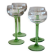 4 mismatched vintage Alsace wine glasses – Green stems