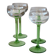 4 mismatched vintage Alsace wine glasses – Green stems