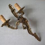 Ancienne applique double en laiton 30 cm éclairage mural déco rétro vintage