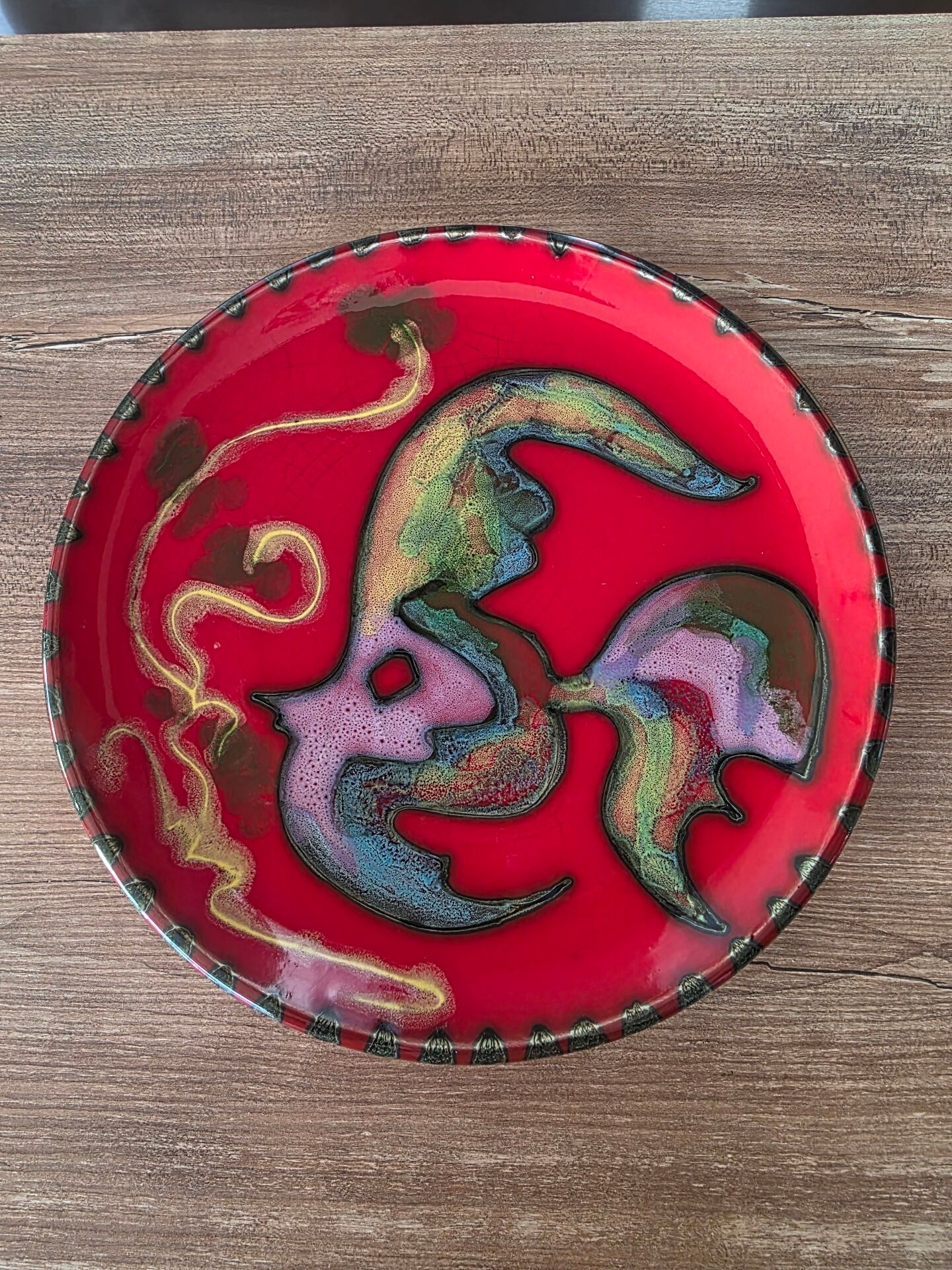 Cerenne Plate Vallauris 1950s Fish Decor by Pierre Rinaudo
