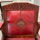 Pair of Moroccan leather armchairs from the 50s