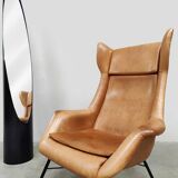 Vintage Czech Republic design wingback armchair Miroslav Navratil