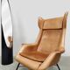 Vintage Czech Republic design wingback armchair Miroslav Navratil