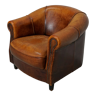 Vintage dutch cognac colored leather club chair