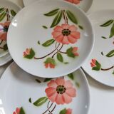 5 dessert plates from Moulin des Loups, Orchies, Gisèle model