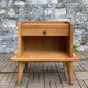 Solid oak compass feet bedside table 1950