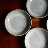 5 dessert plates in grey sandstone