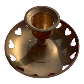 Vintage brass heart candle holder