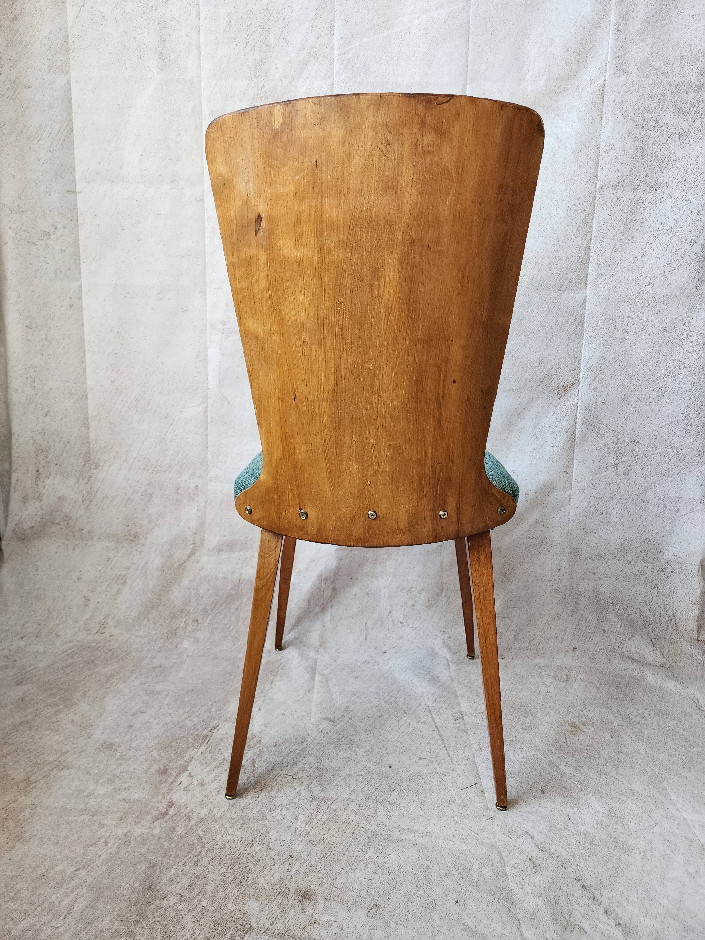 4 chaises vintage style Baumann bois et tissu