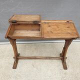 Double school wood desk from 1880 for decoration