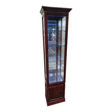 Vitrine étroite de présentation en merisier