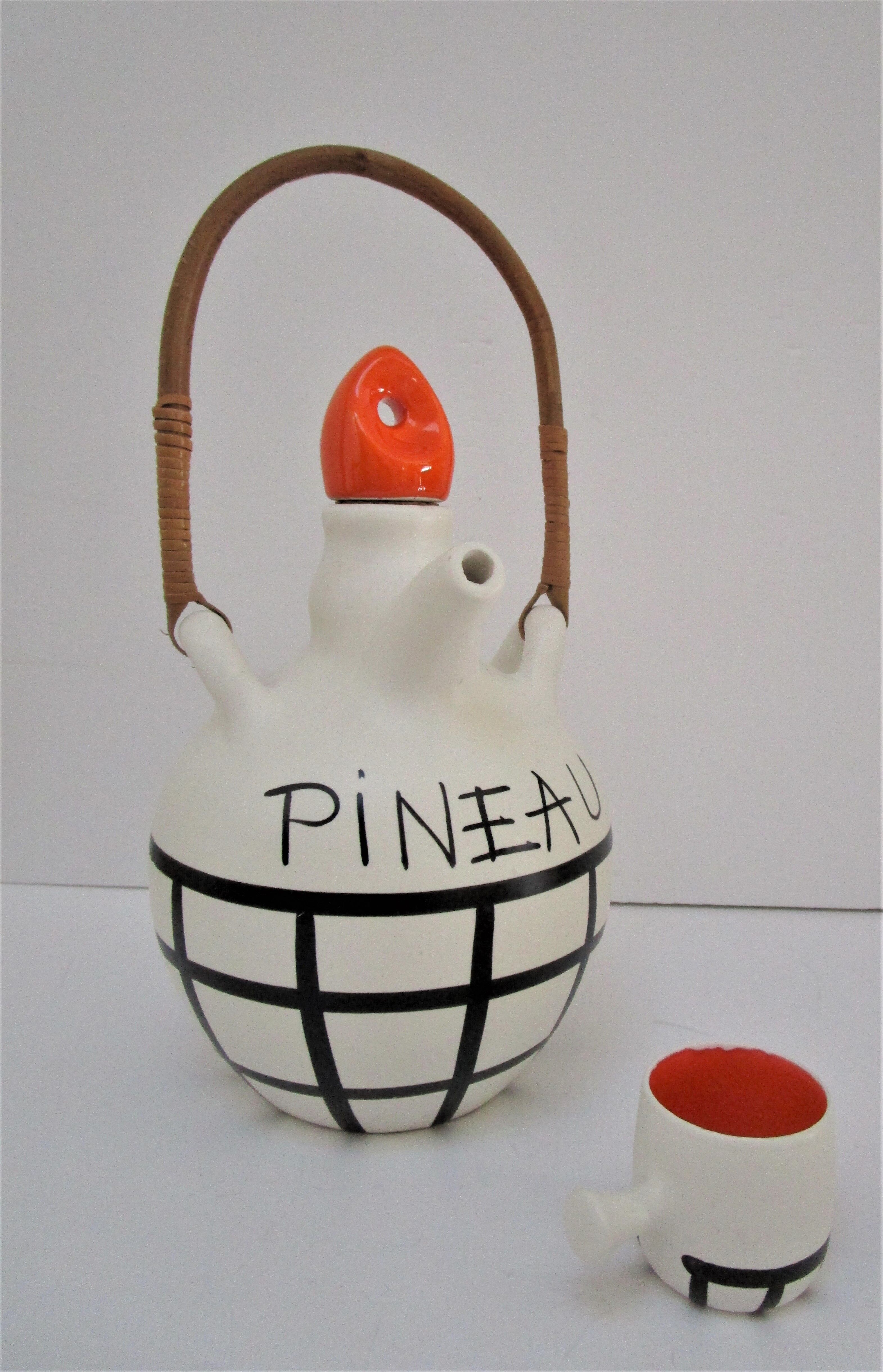 pineau bottle and ceramic cup by Lili Voltz 60s