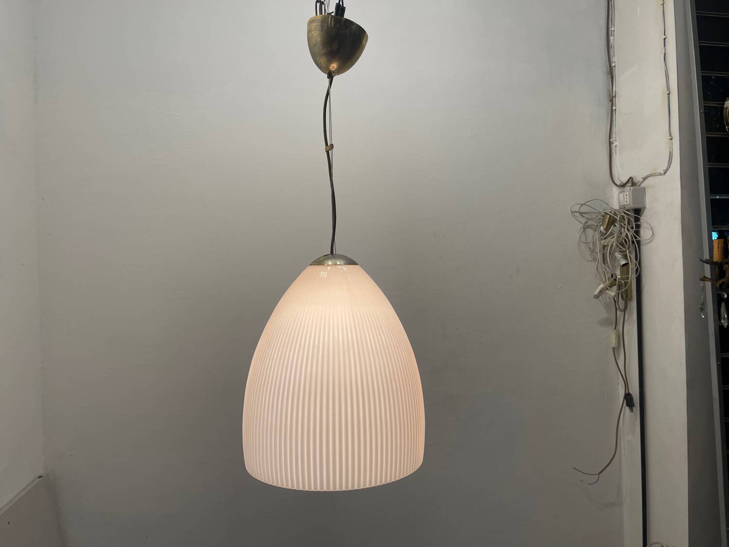 Pink Large Murano Glass Light Pendant 1970’s