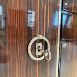 Large Art Deco Sideboard in Macassar Ebony, Maple & Chrome, France, 1930s