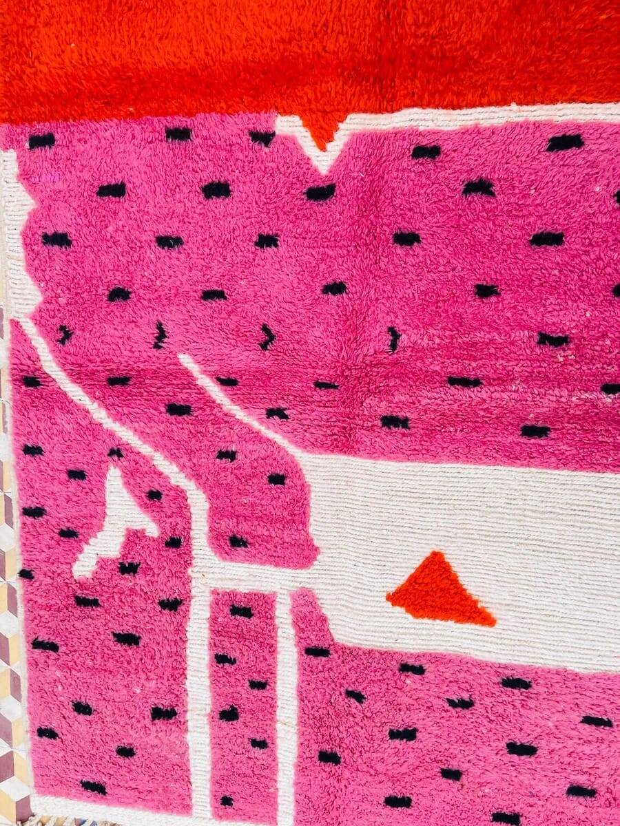 Hand-woven pink Berber rug