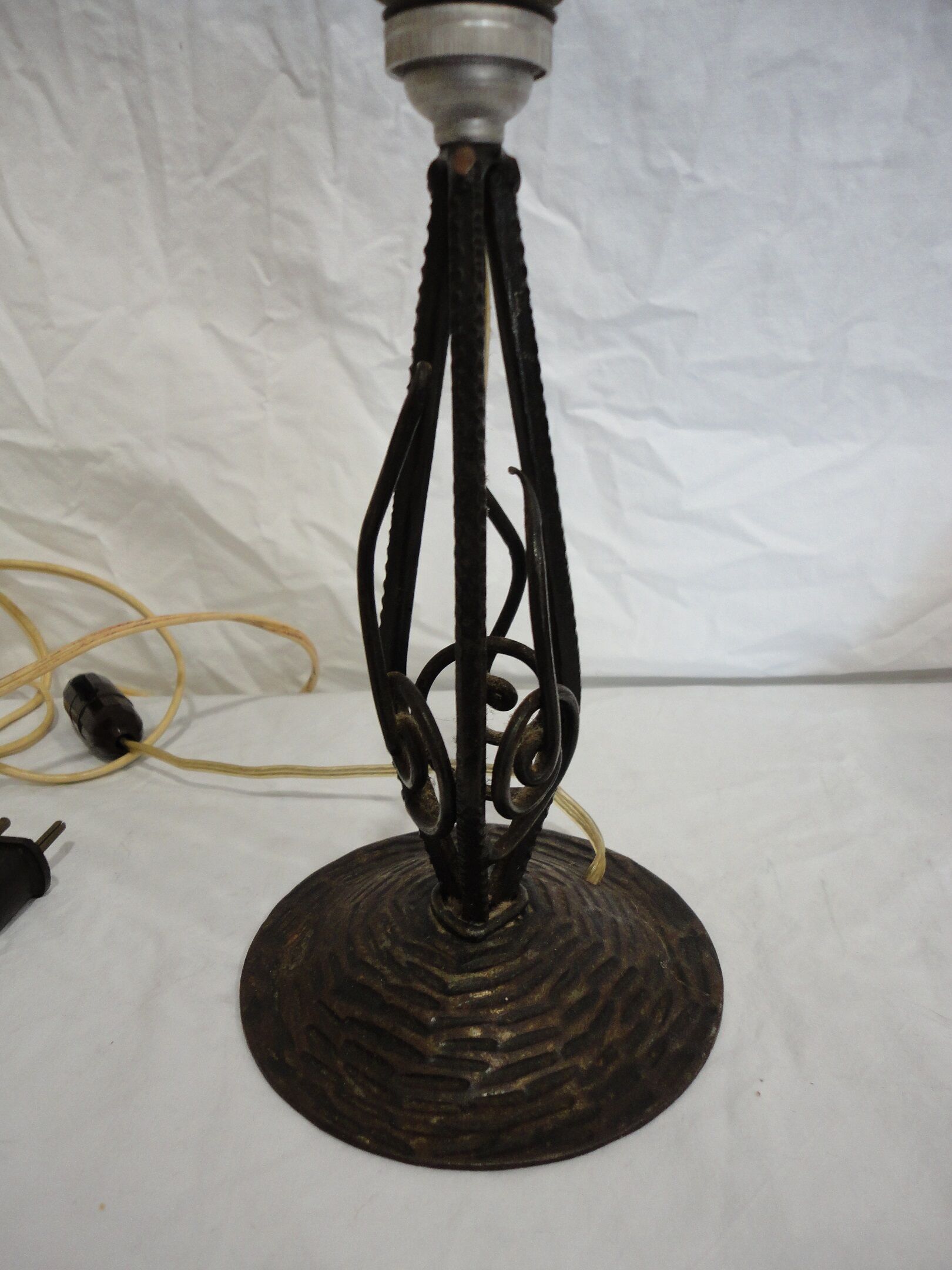 Art deco wrought iron lamp