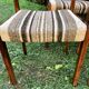 Chairs wood and striped antique fabrics