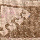 3x12 brown & beige vintage runner rug 100x360cm