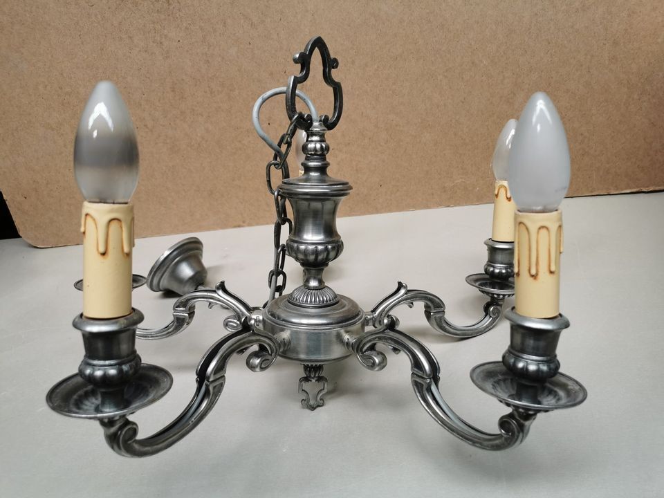 Pendant lamp with 5 Branches candlestick silver candlestick