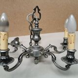 Pendant lamp with 5 Branches candlestick silver candlestick