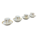 Set of 4 cups and saucers from the early 19th century in Paris porcelain