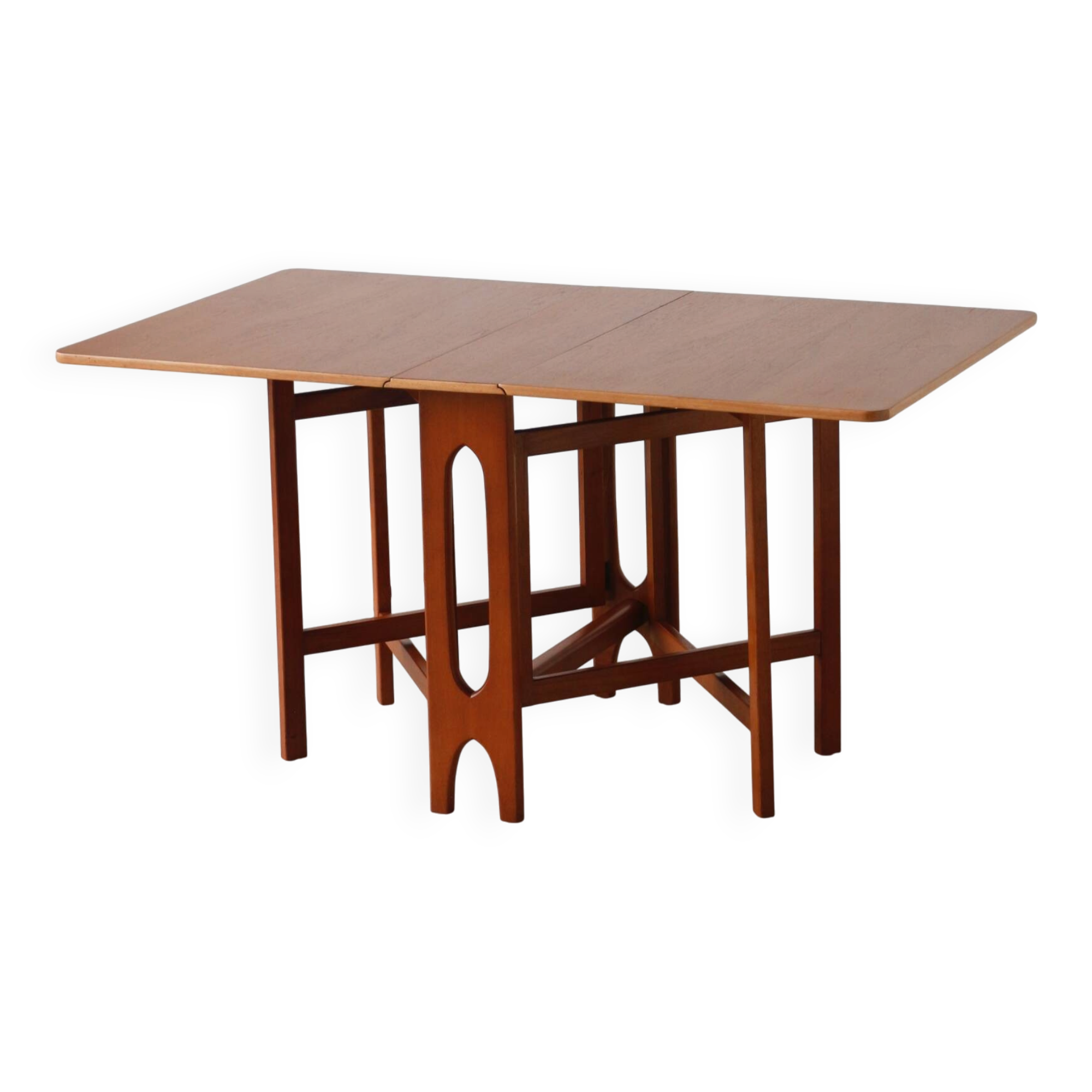 Scandinavian drop-leaf table – Bendt Winge – Teak and beech – 1950s/60s