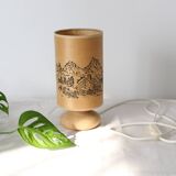 Lampe en grès et bois, années fin 70/début 80