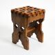 Beautiful 1940s oak stool with a seat made of leather straps