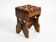 Beautiful 1940s oak stool with a seat made of leather straps
