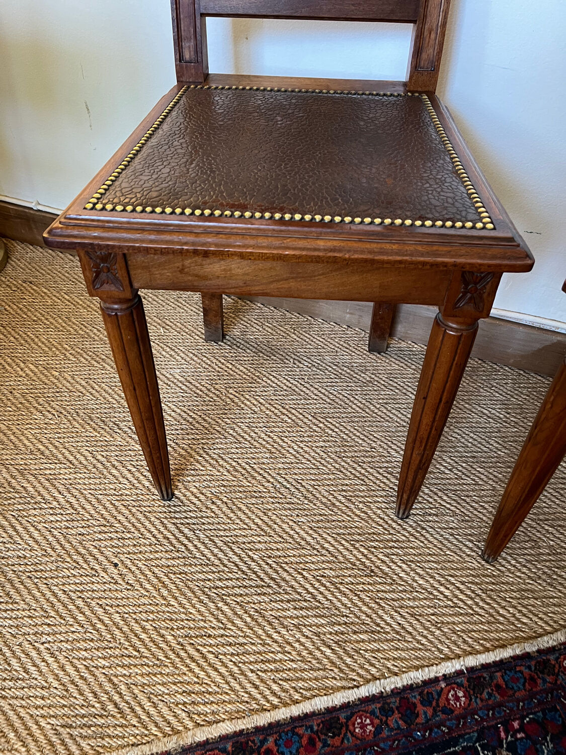 Pair of art deco style wooden chairs