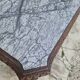 Louis XV style game table in solid oak and richly decorated marble