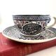 Ancien duo tasses & soucoupes GIEN décor Cachemire Bothee – Faïence France