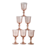 Set of 6 wine glasses Rosaline tourbillon model, Luminarc.