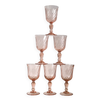 Set of 6 wine glasses Rosaline tourbillon model, Luminarc.